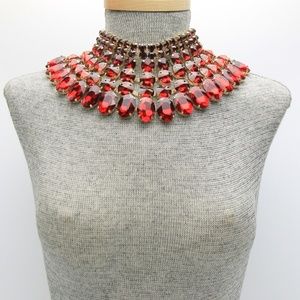 Crystal Statement Bib Necklace Set (G4SGNE2062)